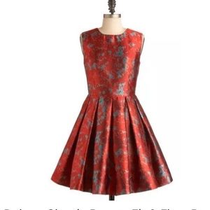 BB Dakota pleated flare dress red size 4